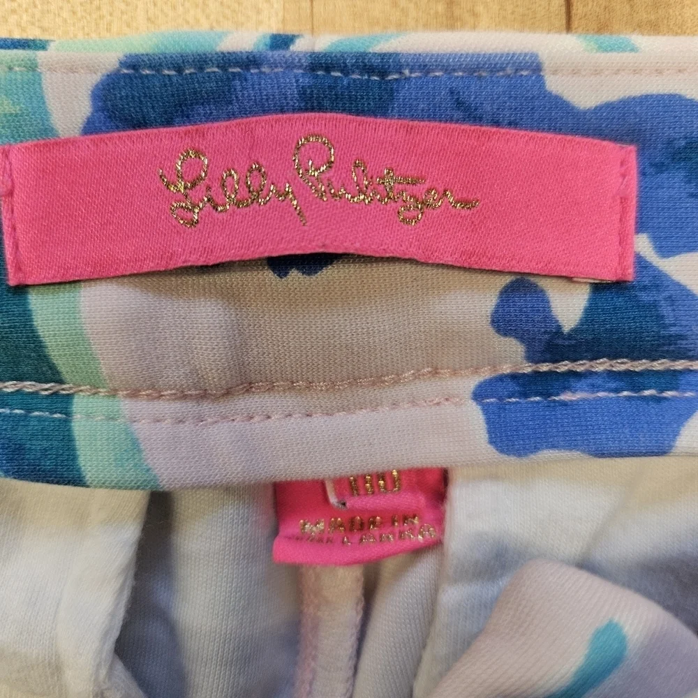 Lilly Pulitzer Buttercup Knit Pink Tropic Sweet Pea Shorts Style 001272 Size 00